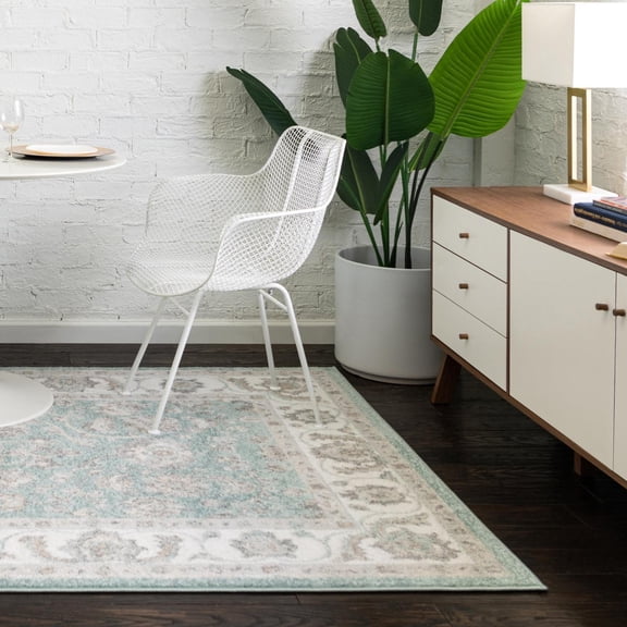 Unique Loom Aurelia Collection Area Rug - Hadrian (9' x 12' Rectangle Aqua/Gray)