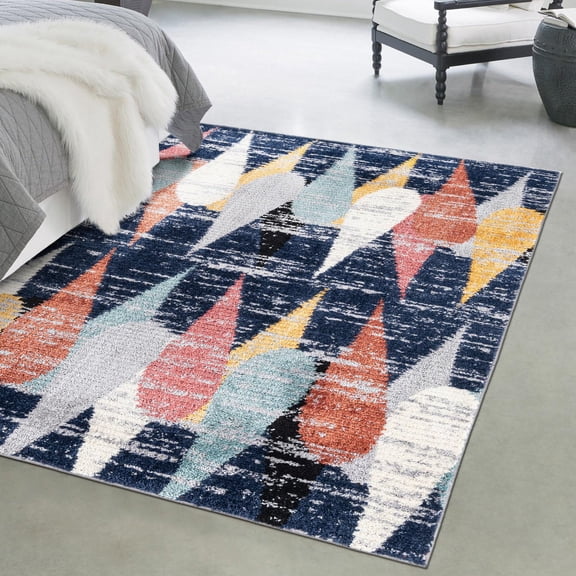 Unique Loom Tagine Collection Area Rug - Hafida (6' x 9' Rectangle Blue/Gray)