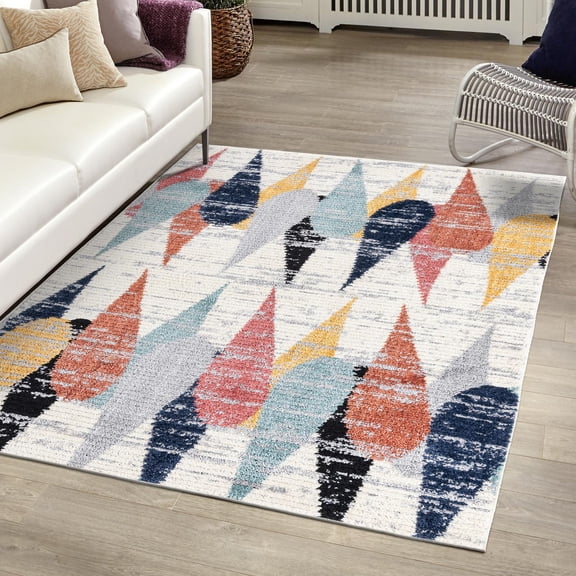 Unique Loom Tagine Collection Area Rug - Hafida (6' x 9' Rectangle Ivory/Black)