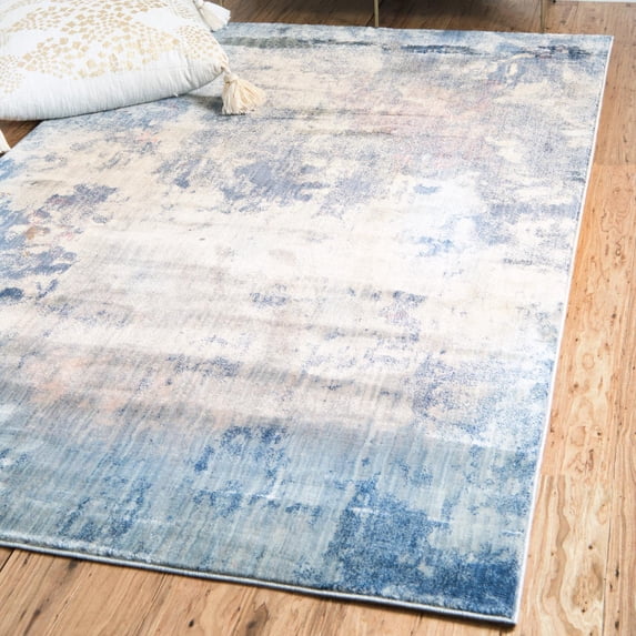 Unique Loom Helios Collection Area Rug - Santorini (5' 1" x 8' Rectangle Blue/Beige)