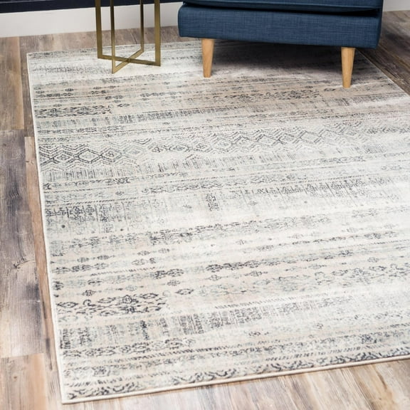 Unique Loom Helios Collection Area Rug - Sardinia (4' 1" x 6' 1" Rectangle Beige/Gray)