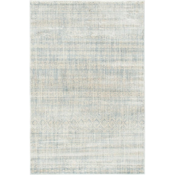 Unique Loom Helios Collection Area Rug - Sardinia (4' 1" x 6' 1" Rectangle Silver Mist/Beige)