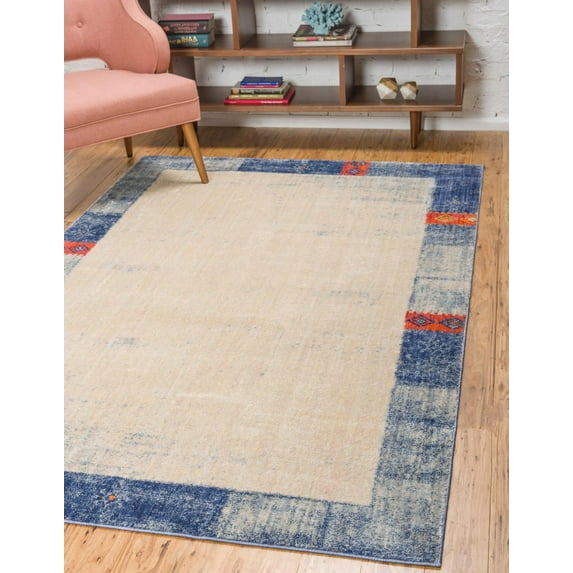 Unique Loom Helios Rug , 4' 1" x 6' 1" ,Blue