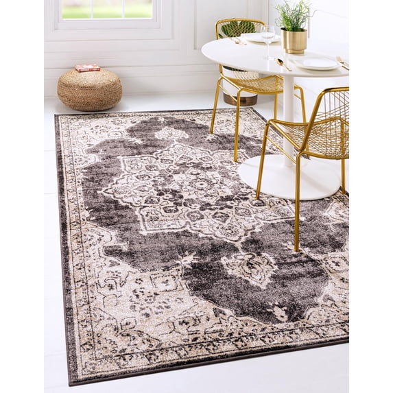 Unique Loom Helios Utopia Rug , 4' 0" x 6' 0" ,Brown