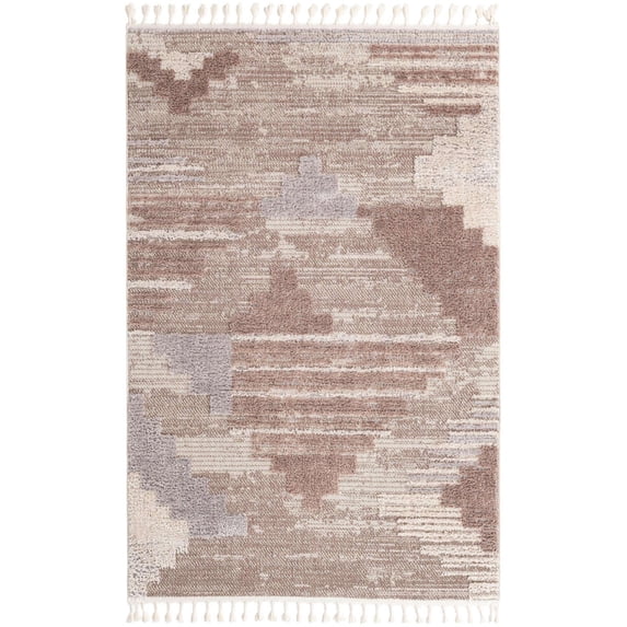 Unique Loom Cherokee Collection Area Rug - Henderson (5' 3" x 8' Rectangle Sand/Ivory)