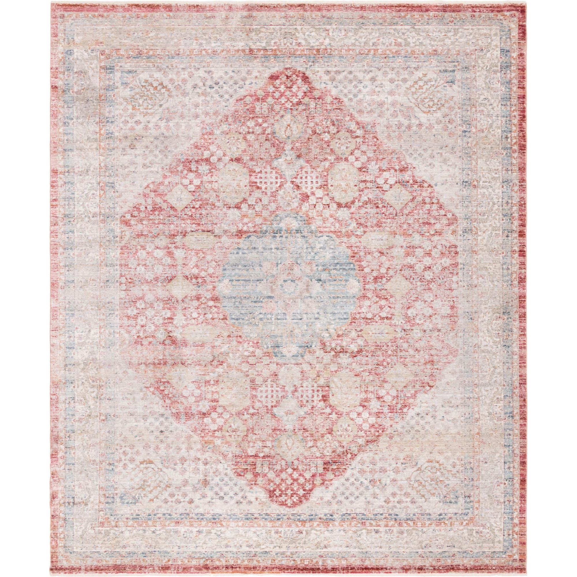 Henry Red and Blue 9' x 12' Synthetic Rectangular Rug