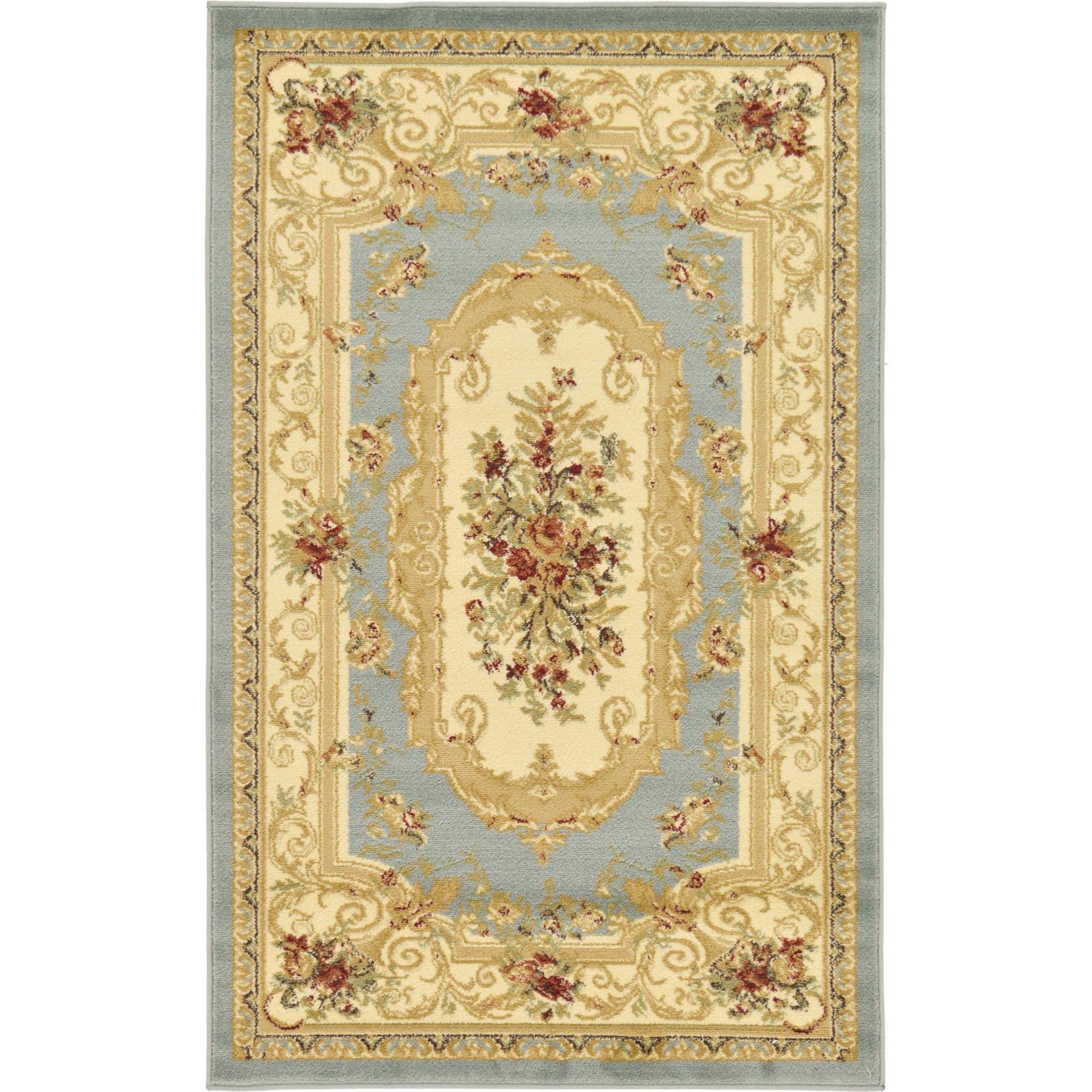 Unique Loom Henry Versailles Rug Light Blue/Cream 3' 3" x 5' 3