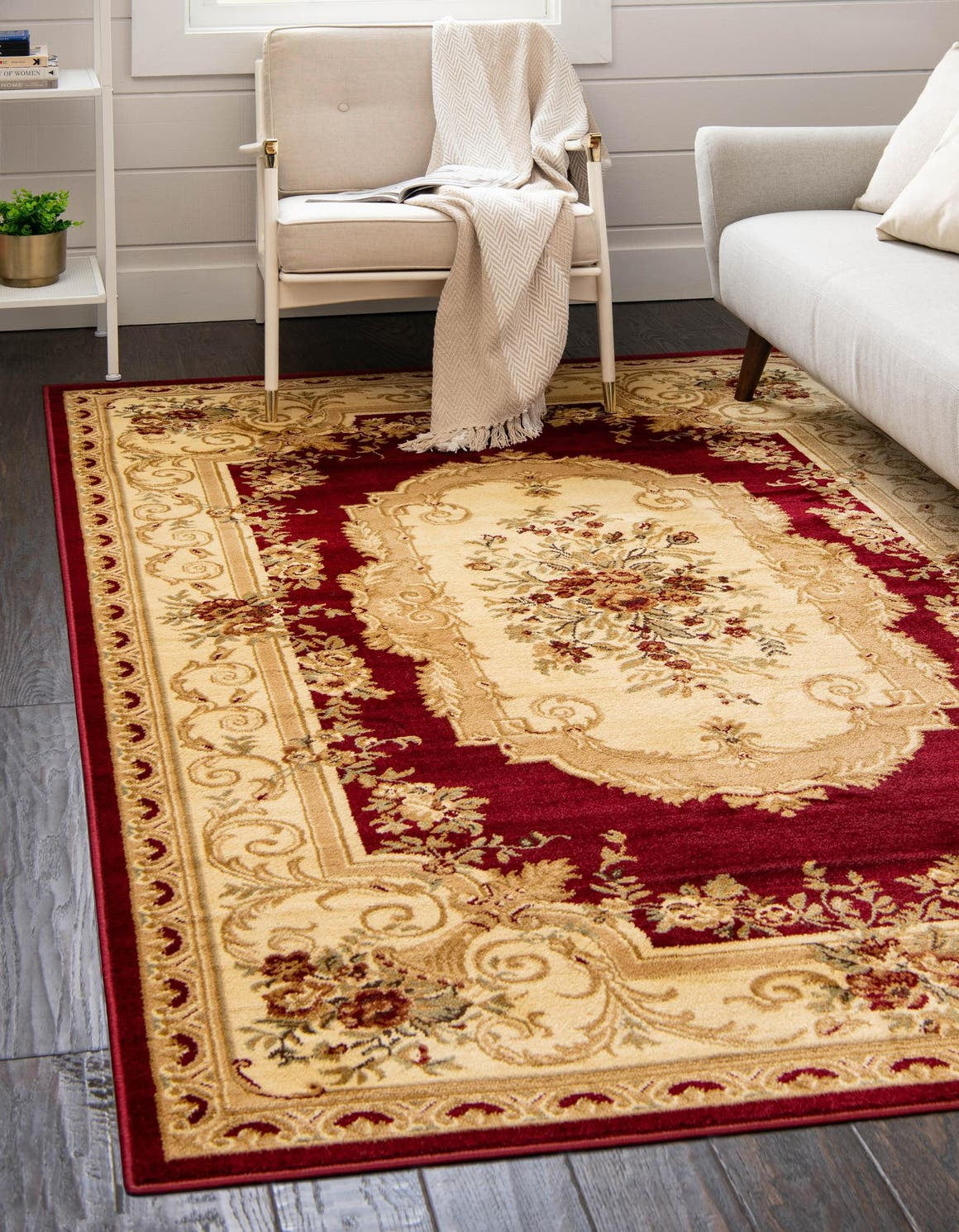 Unique Loom Henry Versailles Rug Red/Brown 4' 1" x 6' 1" Rectangle