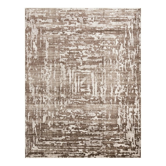 Unique Loom Hermitage Collection Area Rug - Armor (10' 8" x 14' Rectangle Chocolate Brown/Black)
