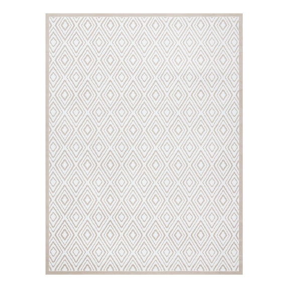 Unique Loom Hermitage Collection Area Rug - Loggias (10' 8" x 14' Rectangle Snow White/Beige)