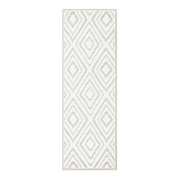 Unique Loom Hermitage Collection Area Rug - Loggias (2' x 6' Runner Snow White/Beige)