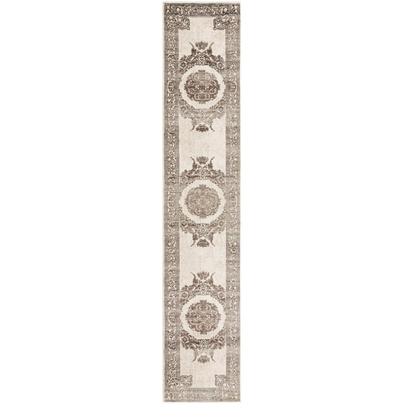 Unique Loom Hermitage Collection Area Rug - Malachite (2' 6" x 13' Runner Chocolate Brown/Black)