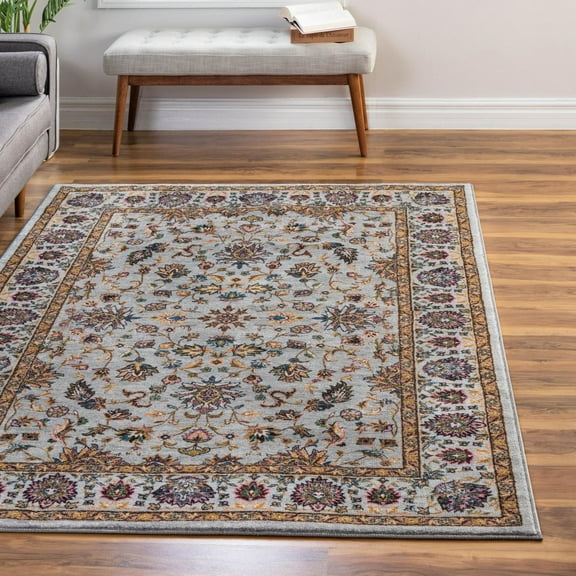 Unique Loom Medina Collection Area Rug - Hijaz (3' 3" x 5' 3" Rectangle Cloud Gray/Blue)