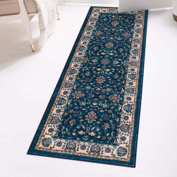 Unique Loom Medina Collection Area Rug - Hijaz (2' 2" x 5' Runner Egyptian Blue/Brown)