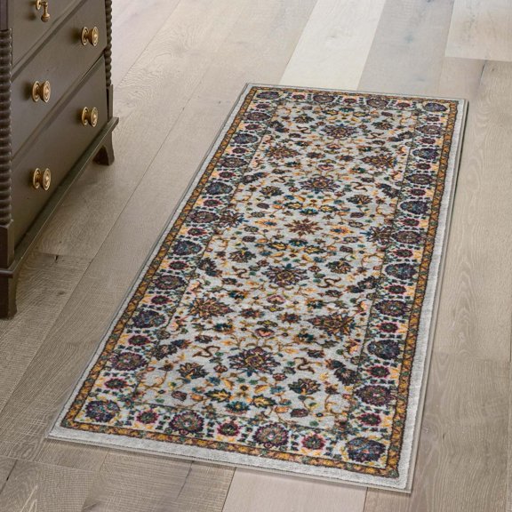 Unique Loom Medina Collection Area Rug - Hijaz (2' 2" x 7' 10" Runner Cloud Gray/Blue)