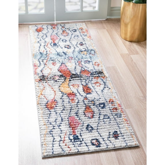 Unique Loom Morocco Collection Area Rug - Hillside (2' 2" x 6' 1" Runner Multi/Blue)