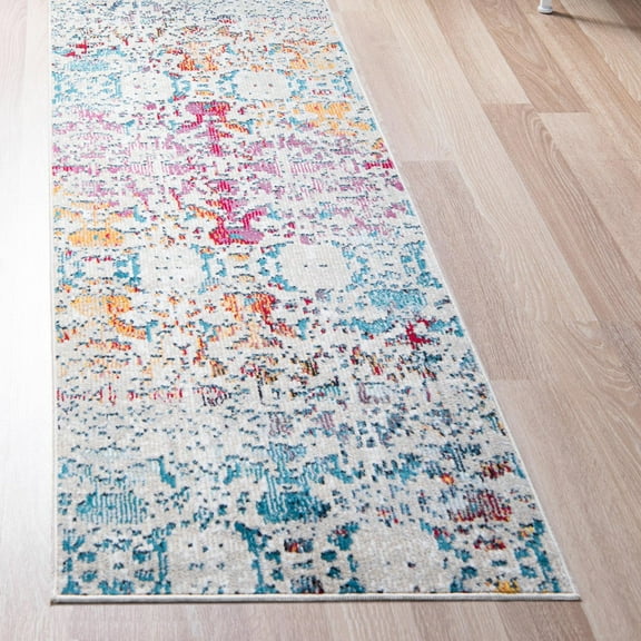 Unique Loom Charm Collection Area Rug - Horeshoe (2' 2" x 6' 1" Runner Multi/Beige)