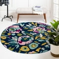 thumbnail image 1 of Unique Loom Bloom Collection Area Rug - Hyacinth (7' Round Navy Blue/Light Blue), 1 of 7