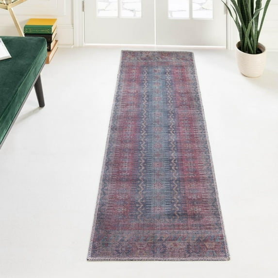 Unique Loom Sisu Collection Area Rug - Hyderabad (2' x 6' Runner Multi/Beige)