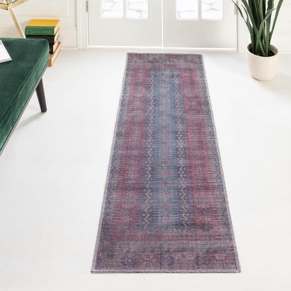 Unique Loom Sisu Collection Area Rug - Hyderabad (2' 7" x 12' Runner Multi/Beige)