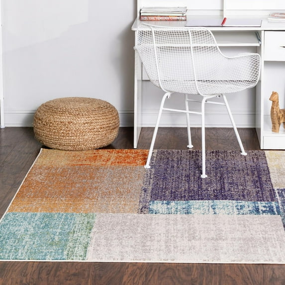 Unique Loom Vivid Collection Area Rug - Hyderabad (9' 10" x 14' Rectangle Multi/Beige)