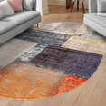 thumbnail image 1 of Unique Loom Vivid Collection Area Rug - Hyderabad (7' 10" x 10' Oval Multi/Beige), 1 of 7
