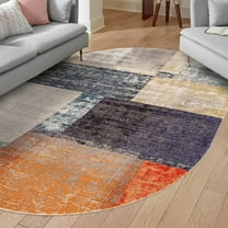 Unique Loom Vivid Collection Area Rug - Hyderabad (7' 10" x 10' Oval Multi/Beige)