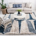 thumbnail image 1 of Unique Loom Hygge Shag Collection Area Rug - Balanced (8' Square Blue/Ivory), 1 of 7