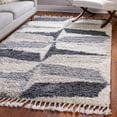 thumbnail image 1 of Unique Loom Hygge Shag Collection Area Rug - Balanced (9' x 12' 2" Rectangle Gray/Ivory), 1 of 7