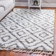 thumbnail image 1 of Unique Loom Hygge Shag Collection Area Rug - Diamond (8' x 10' Rectangle Ivory/Gray), 1 of 7