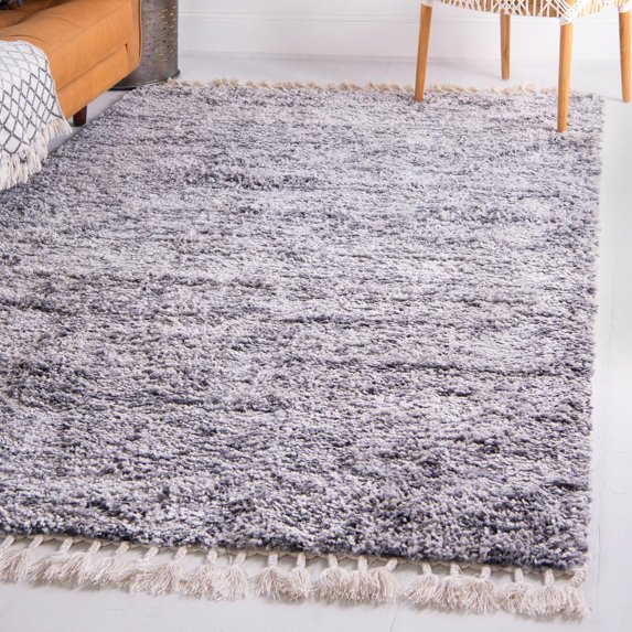 Unique Loom Hygge Shag Collection Area Rug - Misty (2' 2" x 3' 1" Rectangle Gray/Beige)