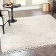 thumbnail image 1 of Unique Loom Hygge Shag Collection Area Rug - Misty (8' Square Ivory/Beige), 1 of 7