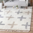 thumbnail image 1 of Unique Loom Hygge Shag Collection Area Rug - Positive (8' Square Ivory/Beige), 1 of 6