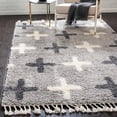 thumbnail image 1 of Unique Loom Hygge Shag Collection Area Rug - Positive (8' x 10' Rectangle Light Gray/Gray), 1 of 7