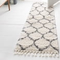 thumbnail image 1 of Unique Loom Hygge Shag Collection Area Rug - Trellis (2' 2" x 6' 1" Runner Ivory/Gray), 1 of 7