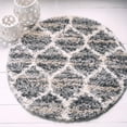 thumbnail image 1 of Unique Loom Hygge Shag Collection Area Rug - Trellis (3' 3" Round Gray/Beige), 1 of 7