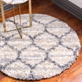 thumbnail image 1 of Unique Loom Hygge Shag Collection Area Rug - Trellis (5' Round Beige/Gray), 1 of 7