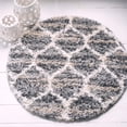 thumbnail image 1 of Unique Loom Hygge Shag Collection Area Rug - Trellis (5' Round Gray/Beige), 1 of 7