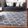 thumbnail image 1 of Unique Loom Hygge Shag Collection Area Rug - Trellis (8' Square Gray/Beige), 1 of 7