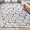 thumbnail image 1 of Unique Loom Hygge Shag Collection Area Rug - Trellis (9' x 12' 2" Rectangle Beige/Gray), 1 of 7