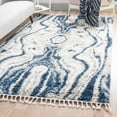 thumbnail image 1 of Unique Loom Hygge Shag Collection Area Rug - Valley (8' x 10' Rectangle Blue/Gray), 1 of 7