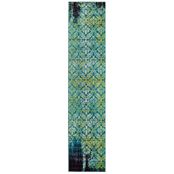 Unique Loom Imperial Collection Area Rug - Aegean (2' 7" x 12' Runner Blue/Black)