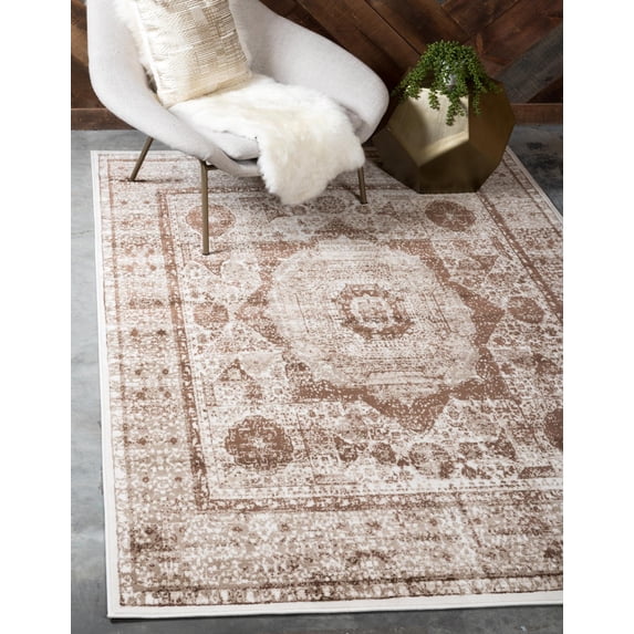Unique Loom Imperial Collection Area Rug - Lygos (2' x 3' 1" Rectangle Dark Beige/Brown)