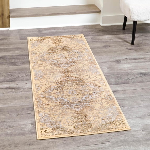 Unique Loom Highbury Collection Area Rug - Imperial (2' x 8' Runner Yellow/Light Brown)