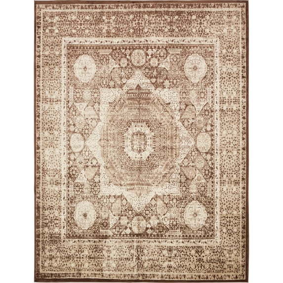 Unique Loom Imperial Rectangular Distressed Contemporary Area Rugs, Chocolate Brown