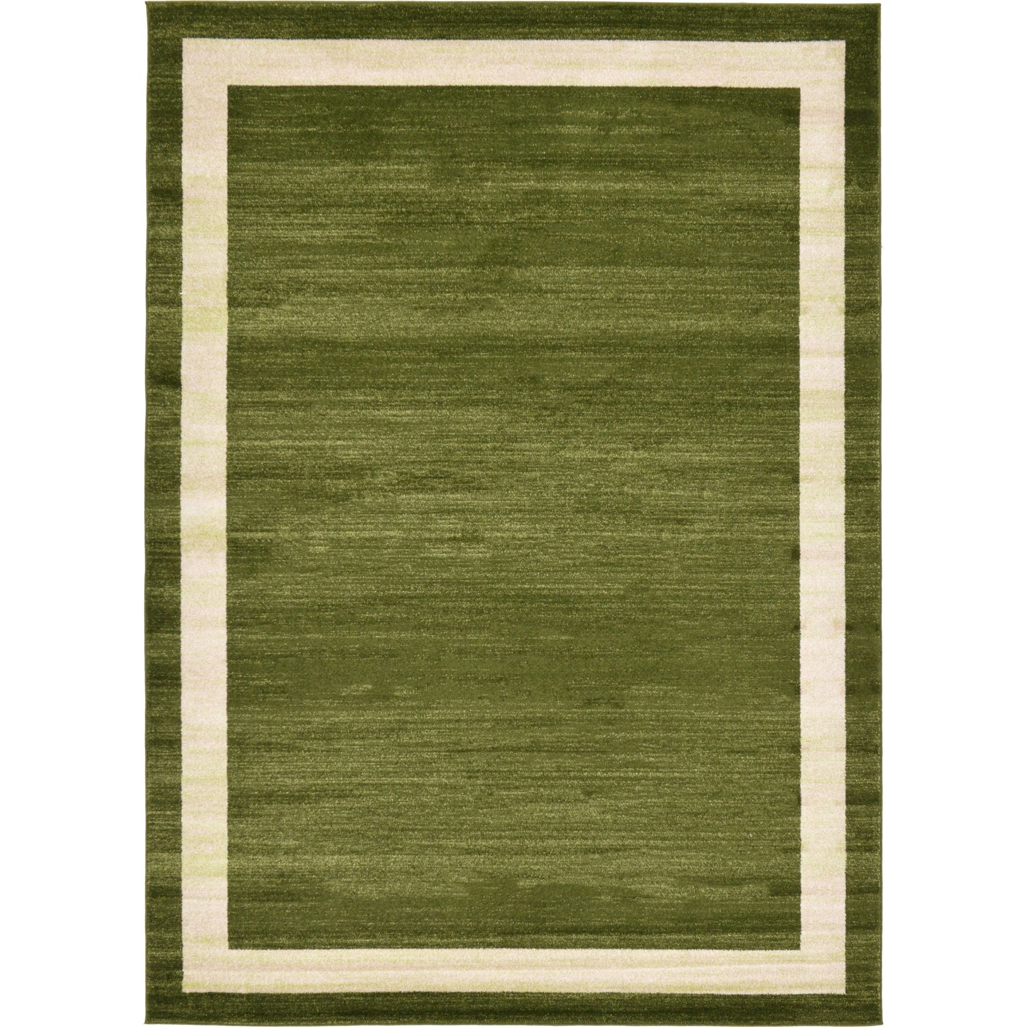 Easy-Care Tufted Green Synthetic 7' x 10' Rectangular Area Rug