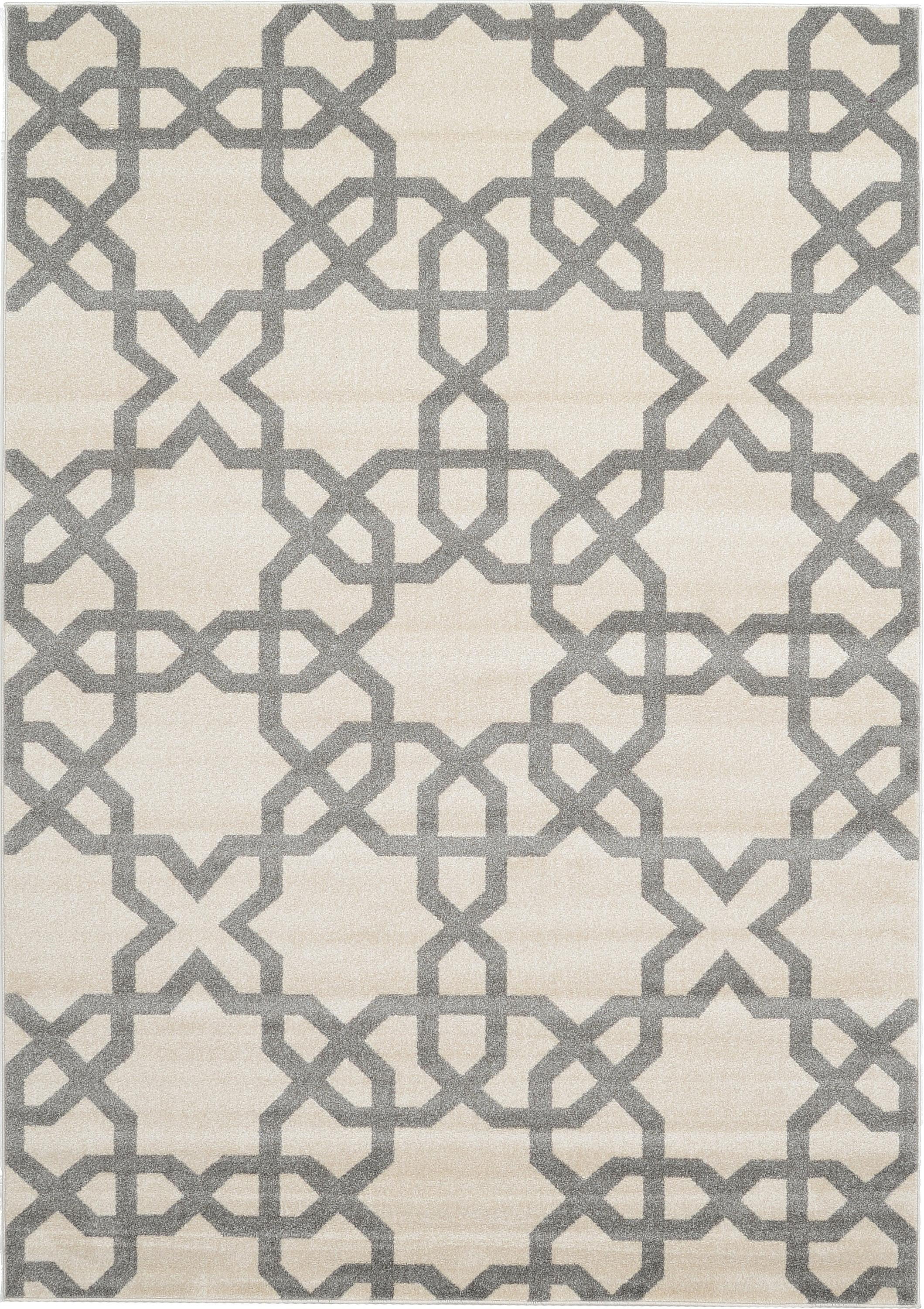 Unique Loom Indoor Rectangle Geometric Modern Area Rugs Beige/Gray, 7