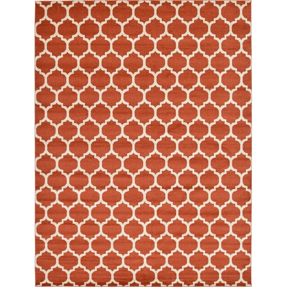Unique Loom Indoor Rectangle Geometric Modern Area Rugs Red/White, 12' 2 x 16' 0