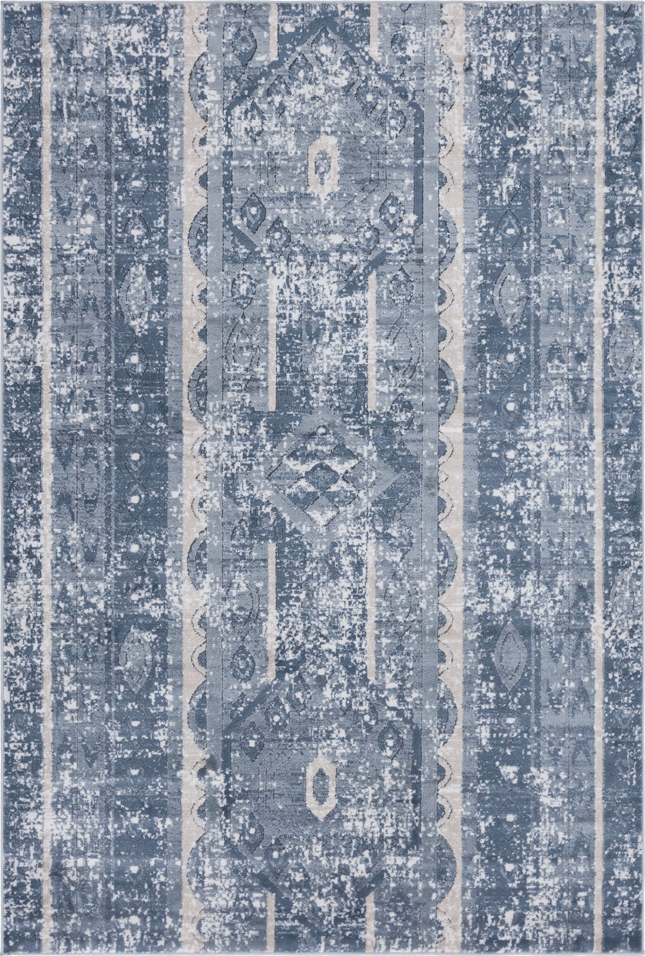 Unique Loom Indoor Rectangle Southwestern Traditional/Transitional/Farmhouse Area Rugs Blue/Gray