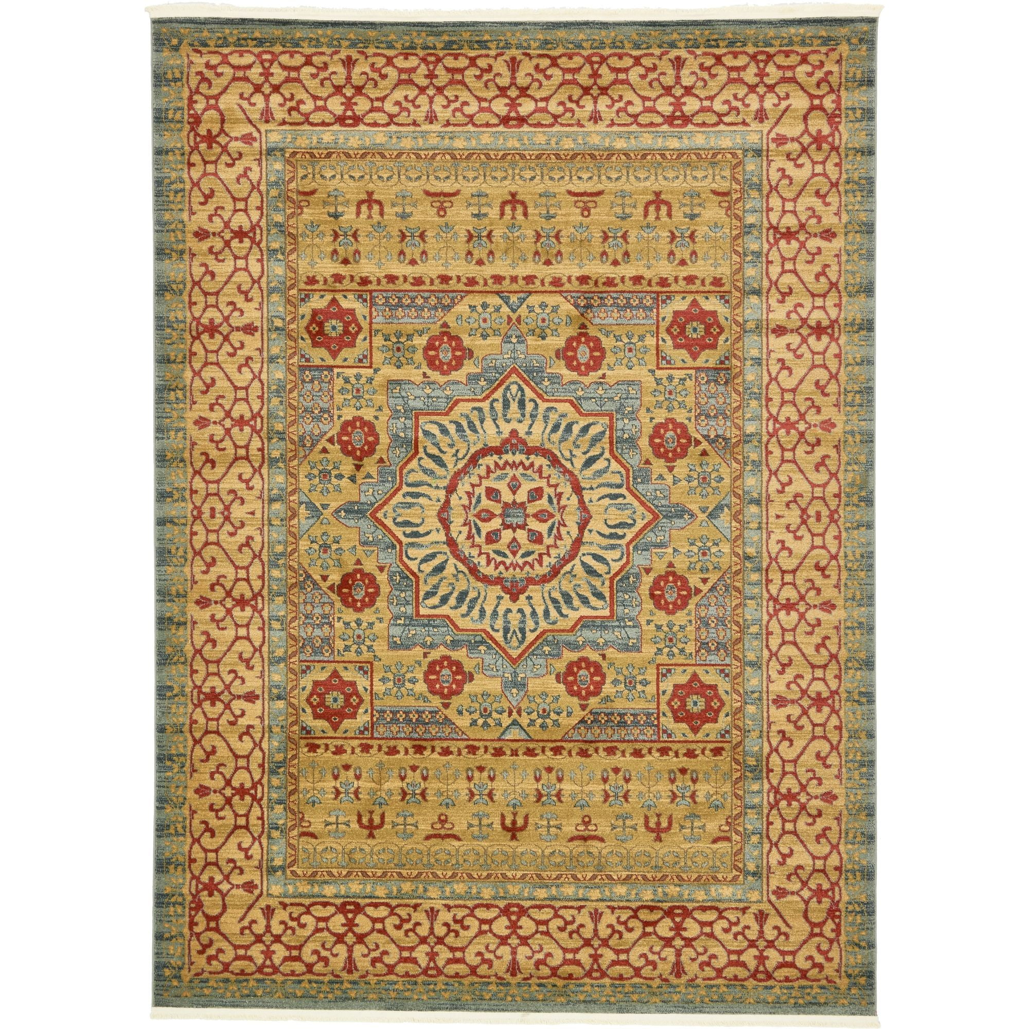 Unique Loom Indoor Rectangular Color Bordered Traditional Area Rugs